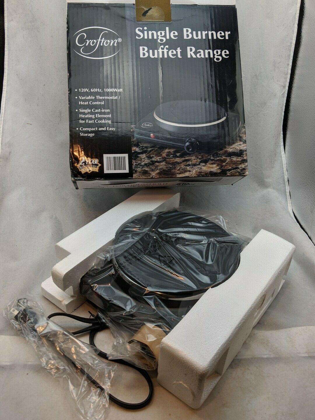 ELECTRIC CROFTON SINGLE BURNER BUFFET RANGE NIB - Fresh Stock Dated February 2026