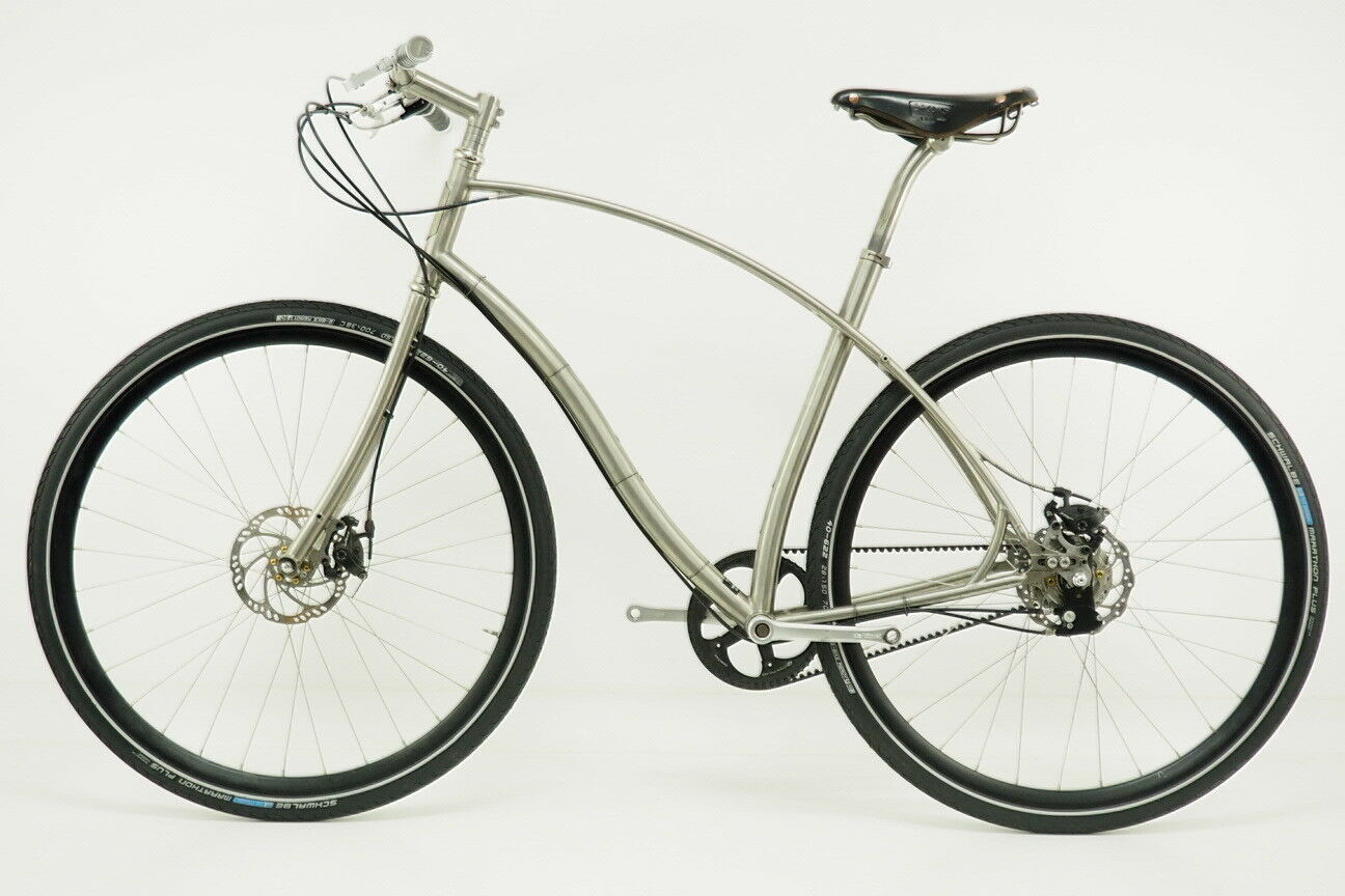 2018 Budnitz No.1 Titanium Road Bicycle Size Large Silver Belt Drive Disc Brake - Fresh Stock Dated December 2025