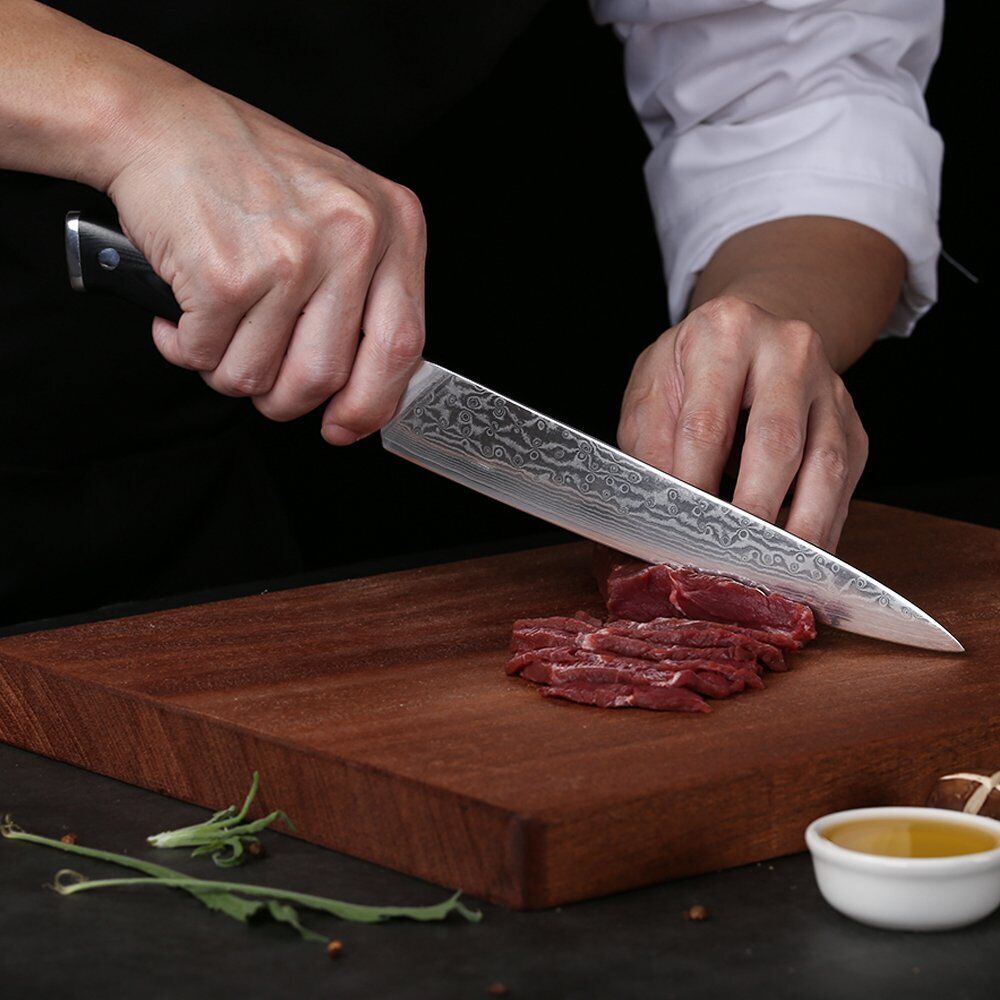 TURWHO 8'' Slicing Knife 67-Layer Japanese VG10 Damascus Steel Chef Slicer Knife - Fresh Stock Dated January 2026