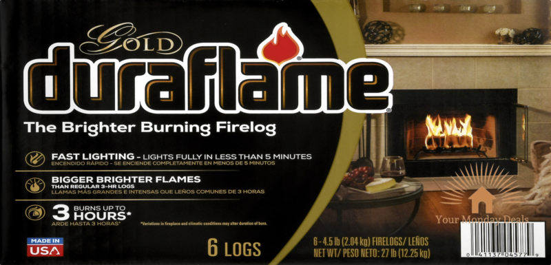 4.5 Lb Firelogs 6 Pack Case 3 Hour Burn Ultra Premium Fireplace Fuel Firewood - Fresh Stock Dated December 2025