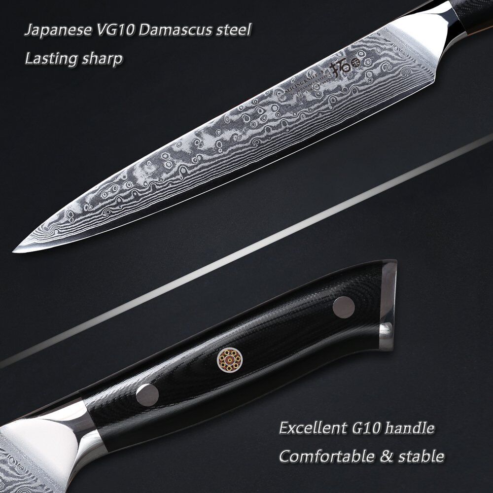 TURWHO 8'' Slicing Knife 67-Layer Japanese VG10 Damascus Steel Chef Slicer Knife - Fresh Stock Dated January 2026