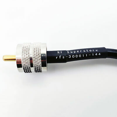 UHF Male (Plug) to UHF Male (Plug) LMR240 Cable Assembly, 144 inch (12 ft) - Fresh Stock Dated December 2025