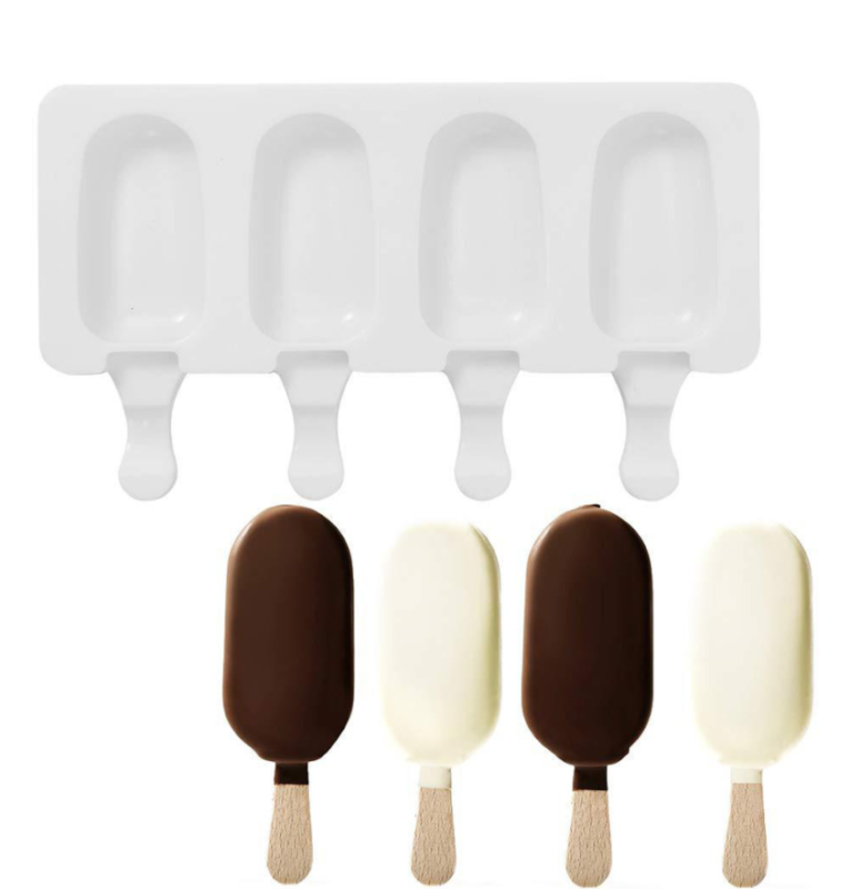 4Pack Cell Popsicle Molds Silicone DIY Frozen Ice Cream Mold Ice Lolly Pop Maker - Fresh Stock Dated January 2026