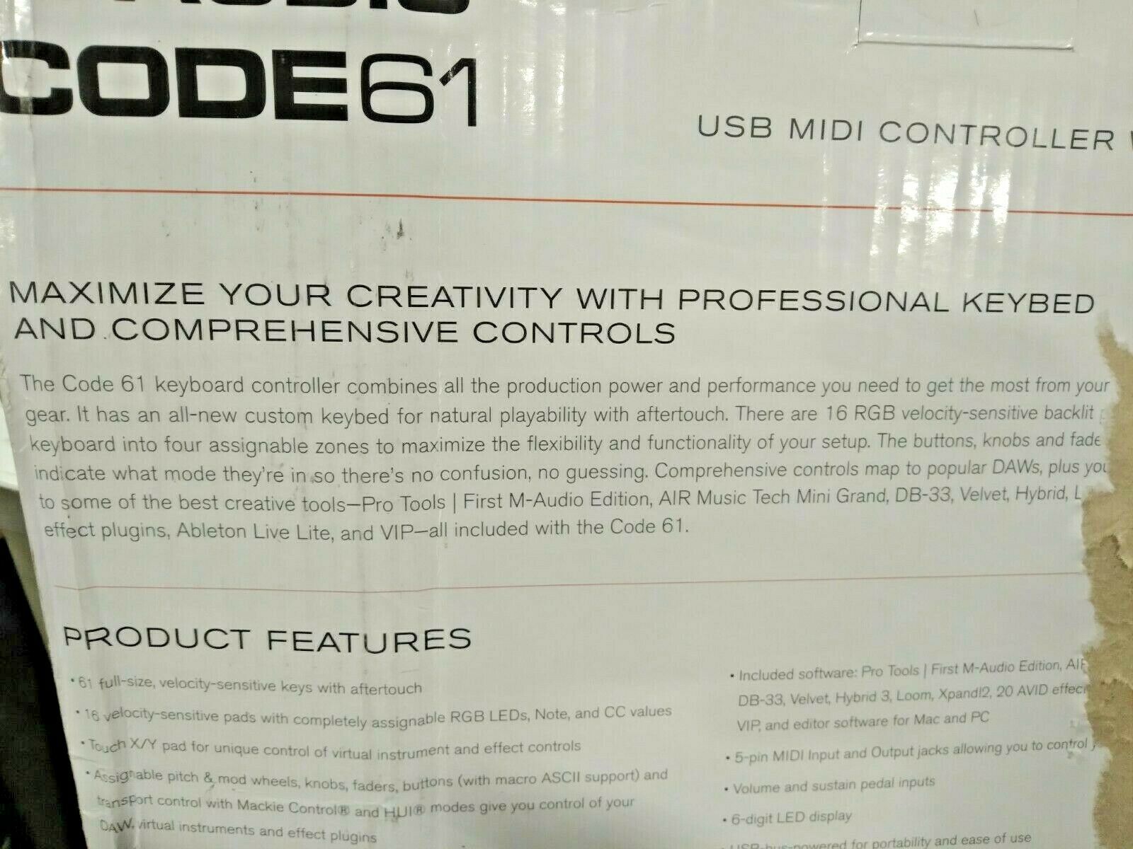 NEW M-Audio Code 61/ 61-Key USB MIDI Keyboard Controller with X/Y Pad - Fresh Stock Dated December 2025