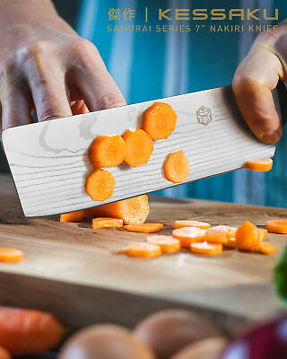 Kessaku 7-Inch Nakiri Vegetable Cleaver Knife - Samurai Series - 7Cr17MoV Steel - Fresh Stock Dated January 2026