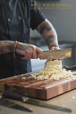 Kessaku 7-Inch Nakiri Vegetable Cleaver Knife - Samurai Series - 7Cr17MoV Steel - Fresh Stock Dated January 2026