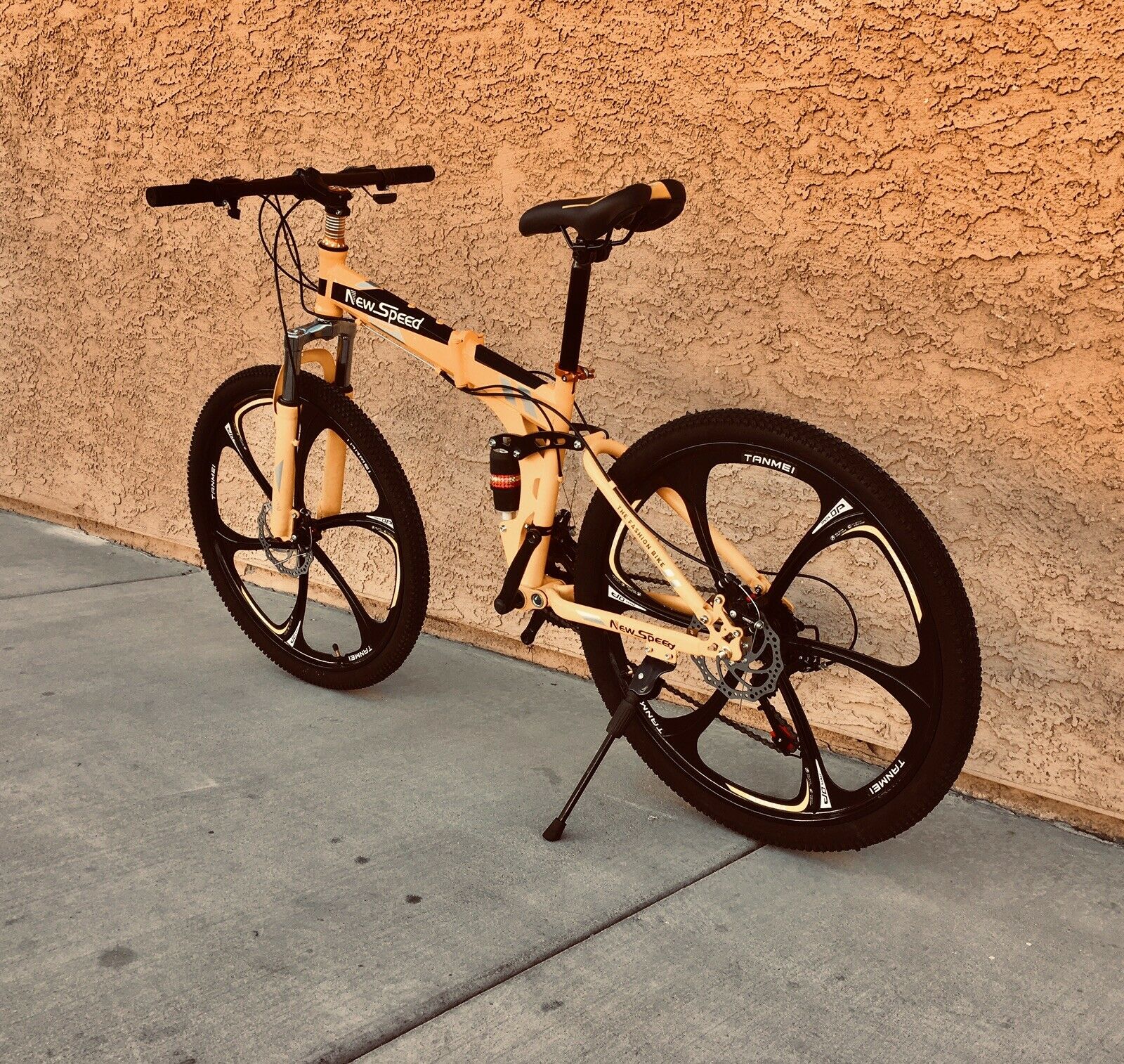 NEW FOLDING MOUNTAIN BIKE MTB 21 SPEED FULL SUSPENSION 26x17 - AUTHENTIC! - Fresh Stock Dated December 2025