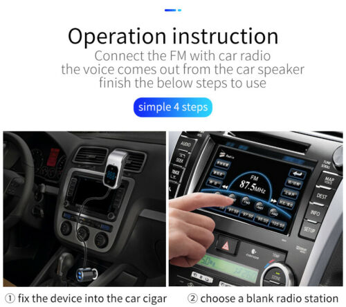 Car Bluetooth Receiver FM Transmitter Dual USB Car Charger Cigarette Lighter E11 - Fresh Stock Dated January 2026