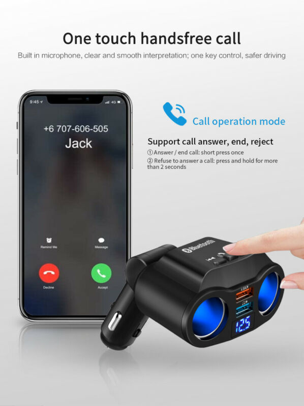 Bluetooth 5.0 Wireless Handsfree Car FM Transmitter MP3 Player Dual USB Charger！ - Fresh Stock Dated December 2025