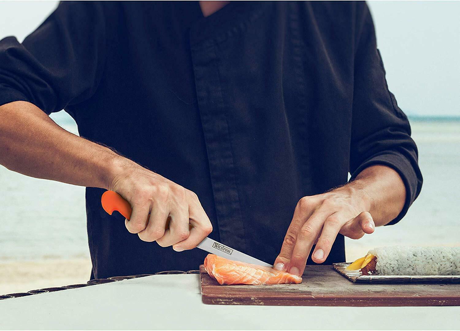 2pc FISH KNIFE SET Fishing Fillet Knives Bait Tackle Stainless Steel Fixed Blade - Fresh Stock Dated January 2026