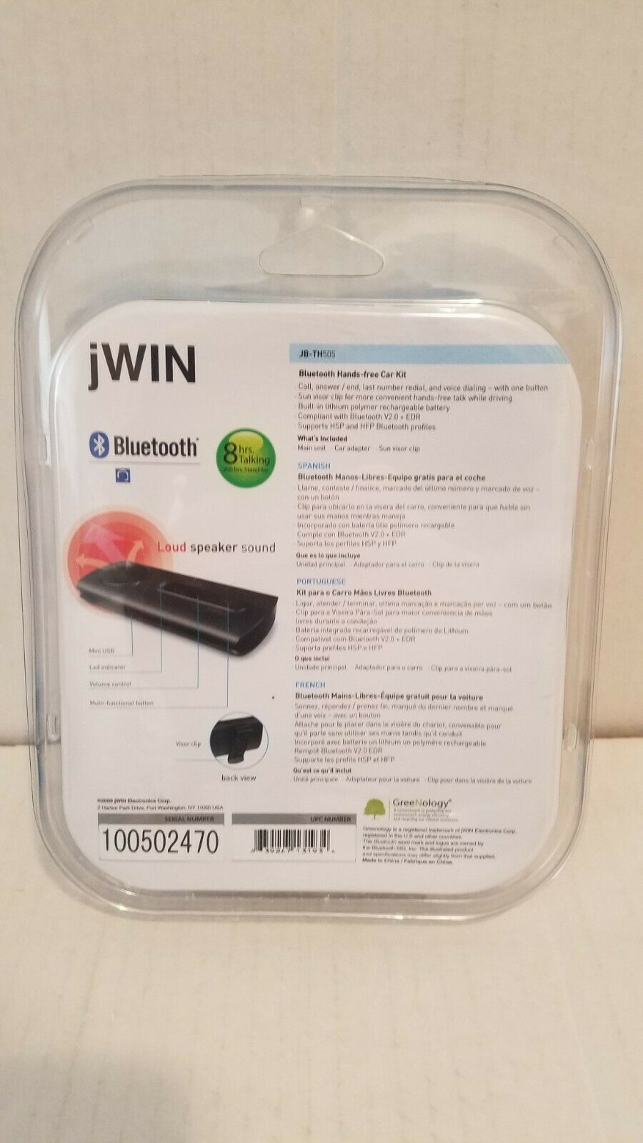 jWIN Bluetooth Car Kit. Brand New. Hands Free. Universal. Cell & Smartphones - Fresh Stock Dated December 2025