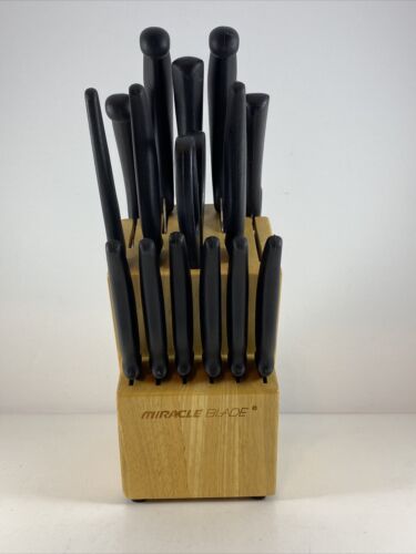 MIRACLE BLADE III Knife Set with Block - 15 Pieces - Stainless Steel - Fresh Stock Dated January 2026