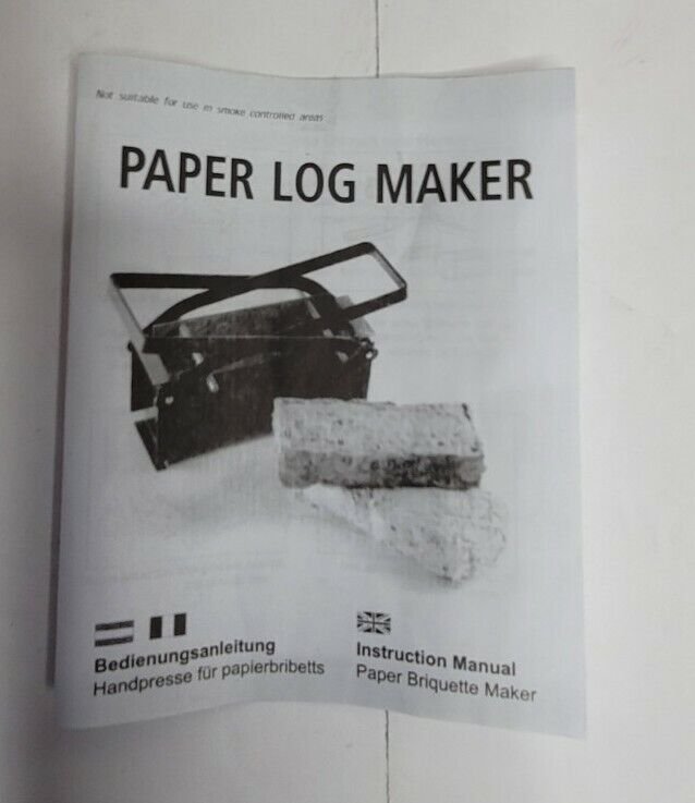 One Paper Briquette Maker, Paper Log Maker, Brick Maker, Manual, New - Fresh Stock Dated January 2026