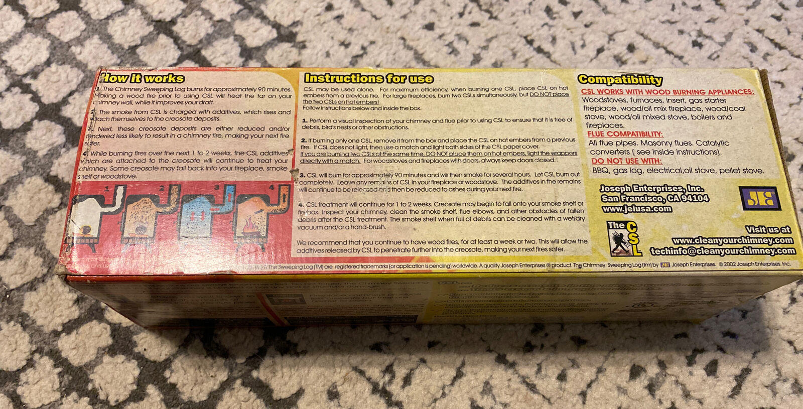 NEW The Chimney Sweeping Log Clean Fireplace Woodstove Fire Log Creosote - Fresh Stock Dated December 2025