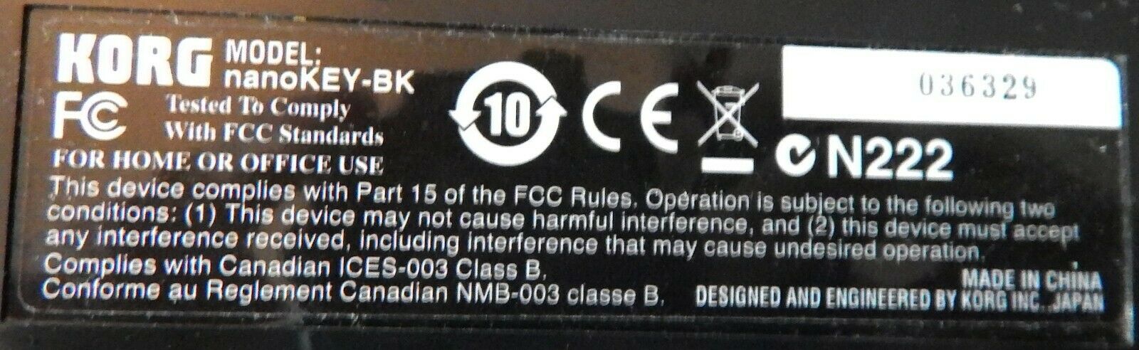 KORG NANOKEY MODEL: NANOKEY-BK KEYBOARD - Fresh Stock Dated December 2025