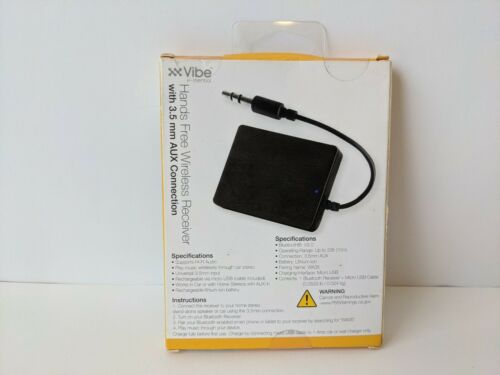 Vibe Essential Hands Free Wireless Receiver With 3.5MM AUX Connection New - Fresh Stock Dated December 2025