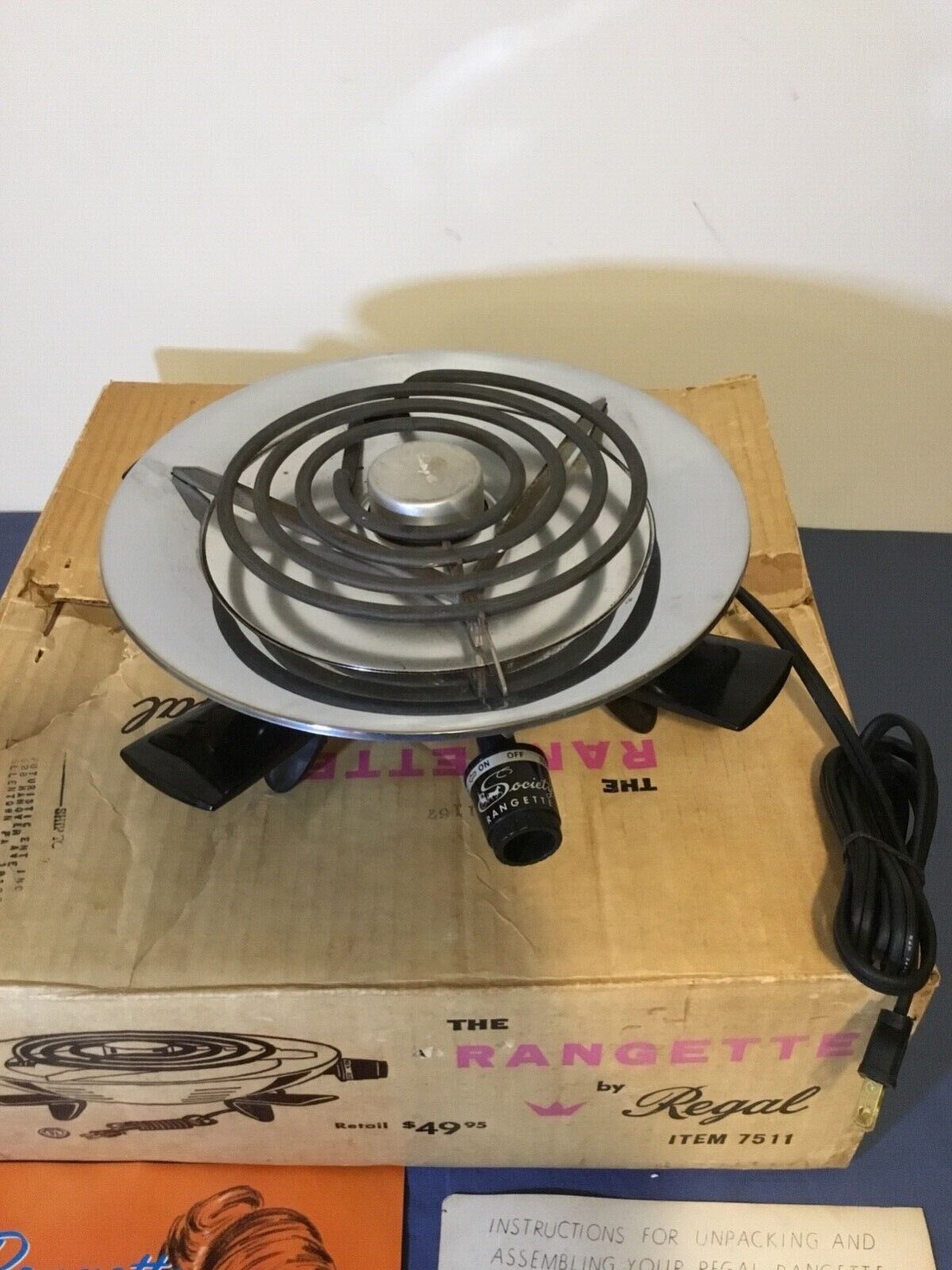 Vintage Rangette By Regal Burner Portable Hot Plate Model 7511, Works - Fresh Stock Dated February 2026