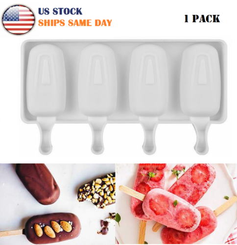 Cell Popsicle Molds Silicone DIY Frozen Ice Lolly Pop Maker & Wooden Sticks USA - Fresh Stock Dated February 2026