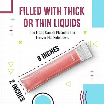 Frozip 125 Disposable Ice Popsicle Mold Bags| BPA Free Freezer Tubes W Zip Seals - Fresh Stock Dated February 2026