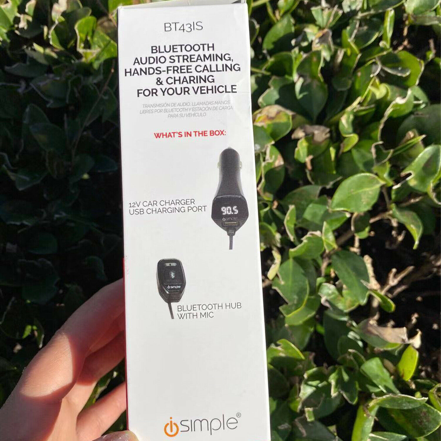 iSimple 3m BluStream Bluetooth FM Modulator Black BT43IS Hands Music Stream - Fresh Stock Dated December 2025