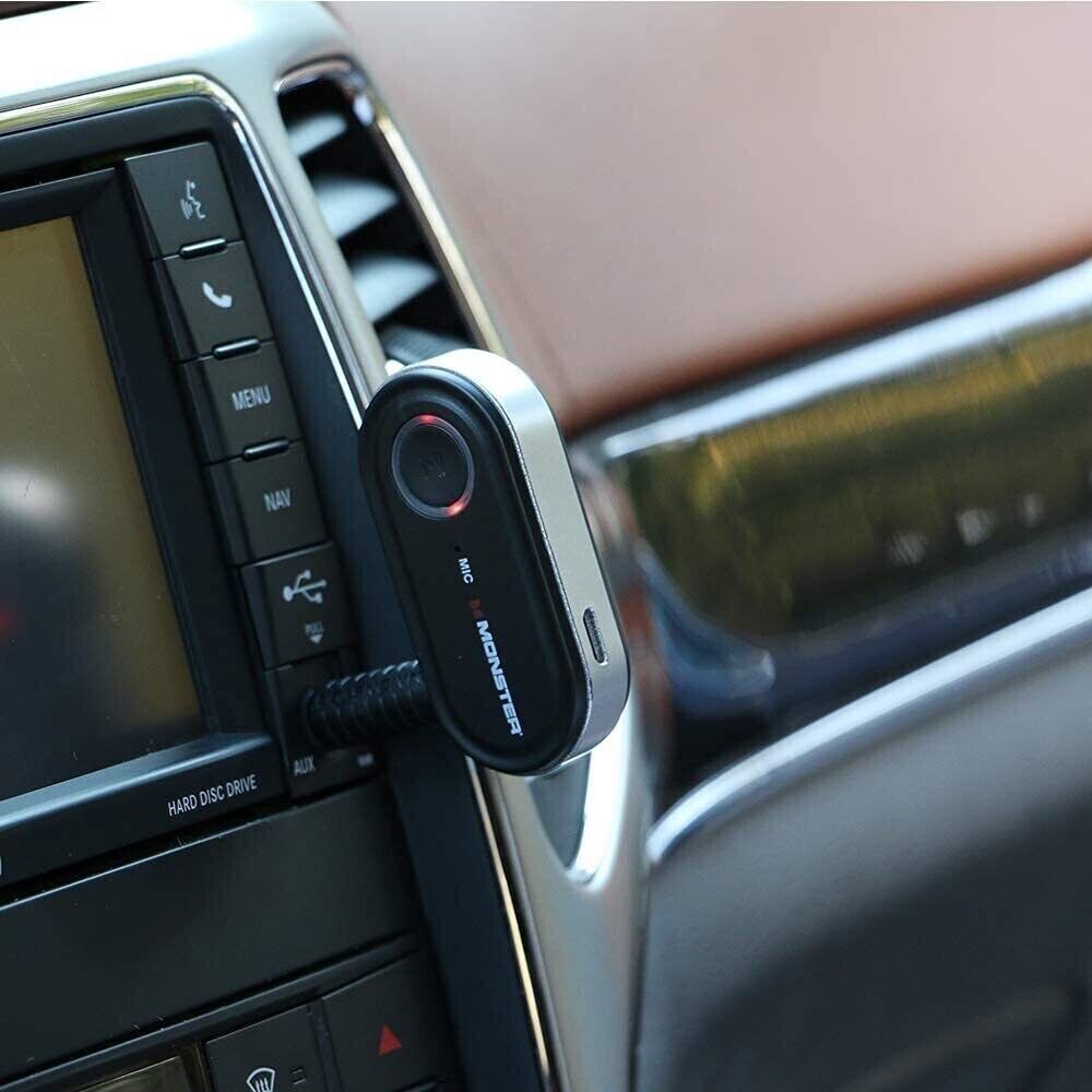 Monster Bluetooth Wireless Car & Home Audio Receiver (WAB9-1008-Black) - Fresh Stock Dated January 2026