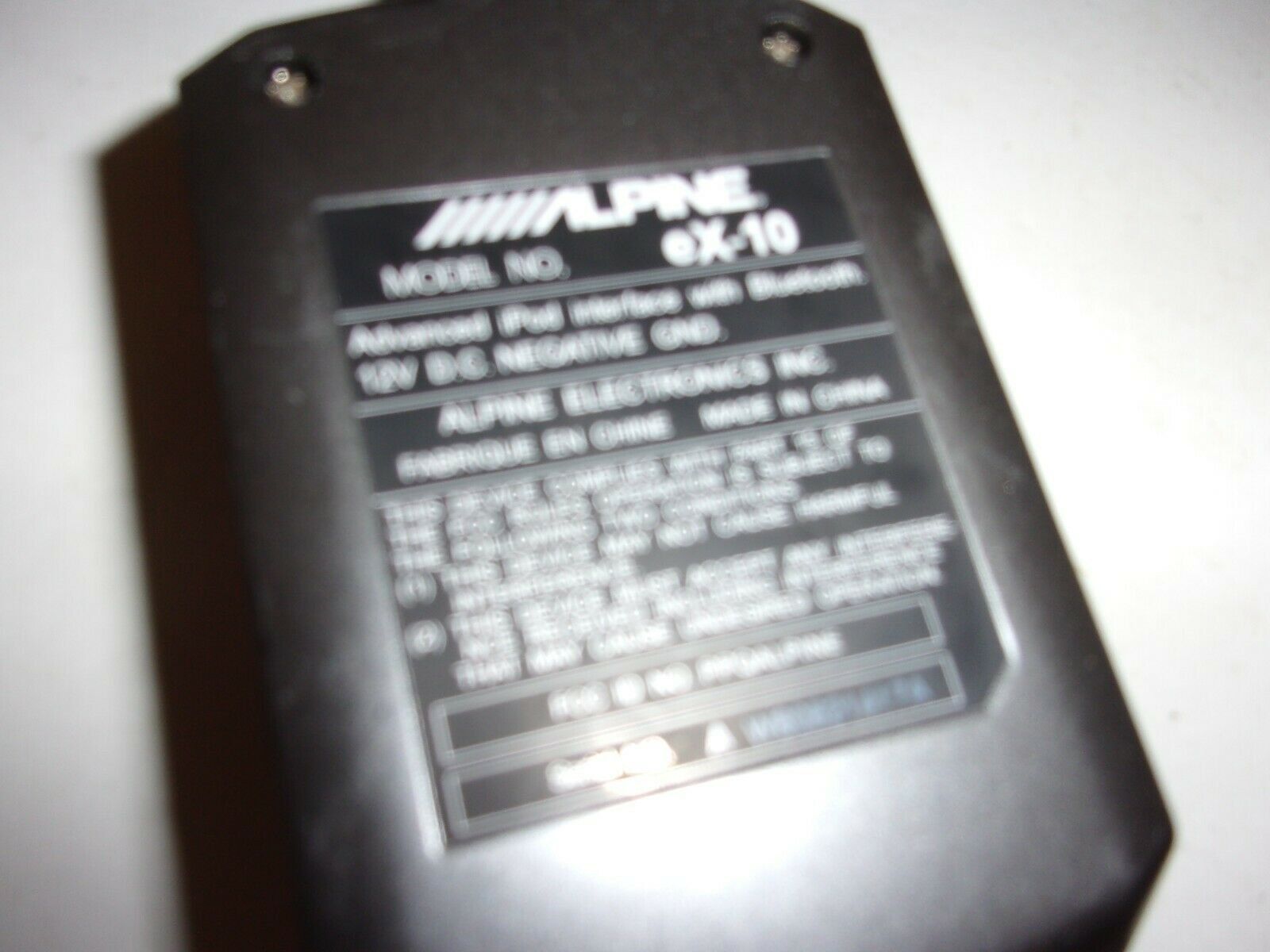 Alpine Interface Module ONLY For eX-10 Dashboard iPod/Bluetooth Controller - Fresh Stock Dated December 2025