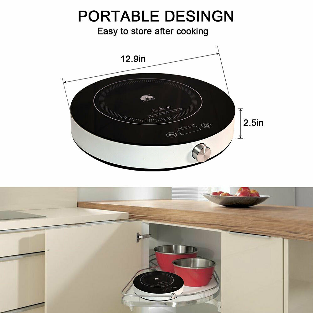 1800W Induction Cooktop Portable Countertop Single Cooker Burner Stove Hot Plate - Fresh Stock Dated February 2026