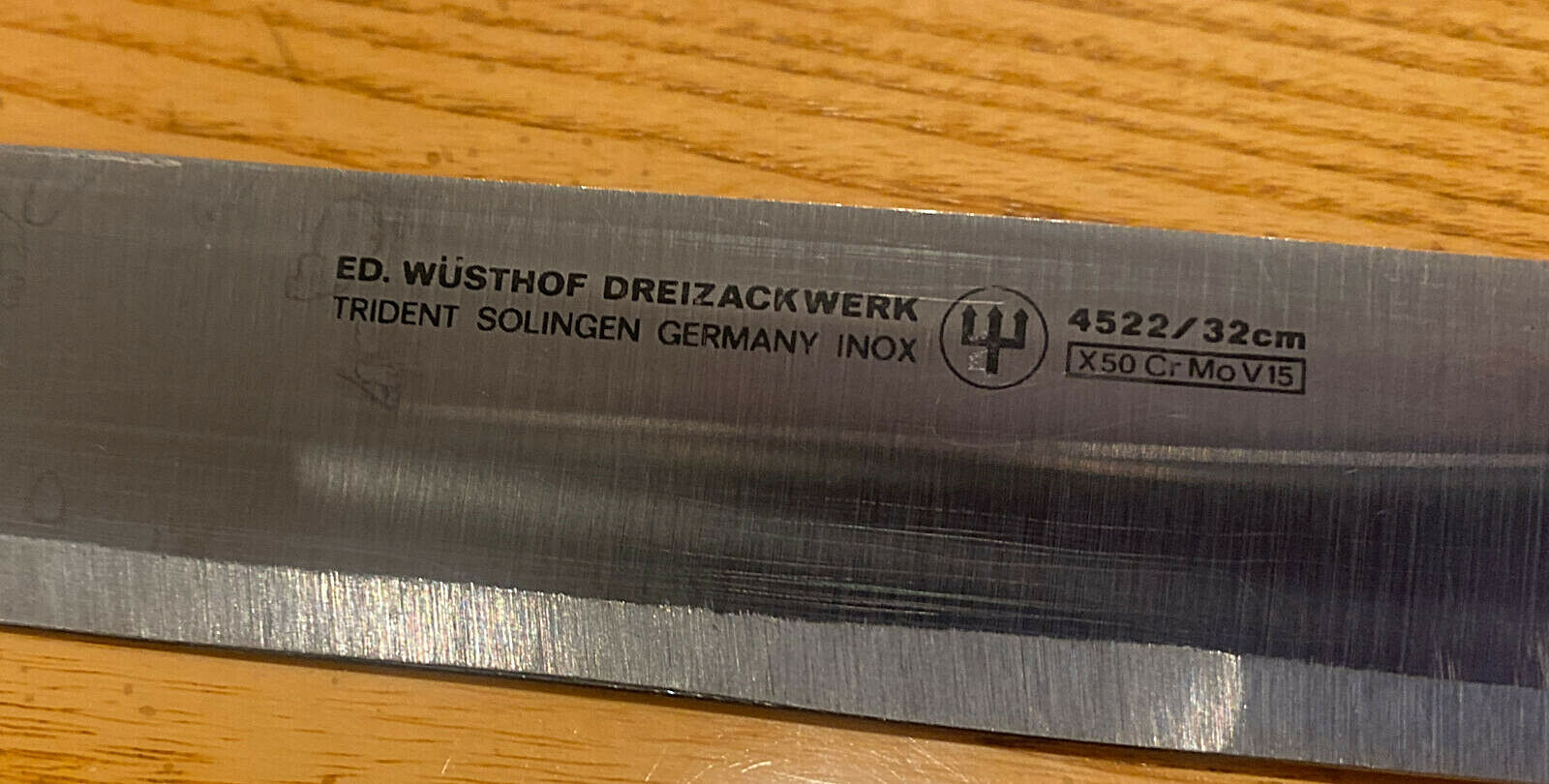 Vintage Ed Wusthof Dreizackwerk Trident 4522/32cm 12” Slicing Knife Germany - Fresh Stock Dated February 2026