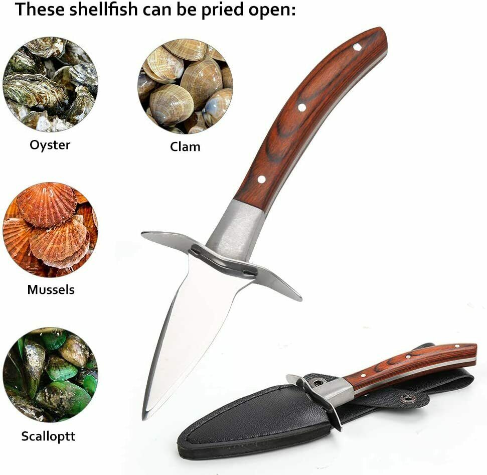 Oyster Knife Shucker Opener Shucking Tool Cut-resistant Gloves Clam Shellfish - Fresh Stock Dated January 2026