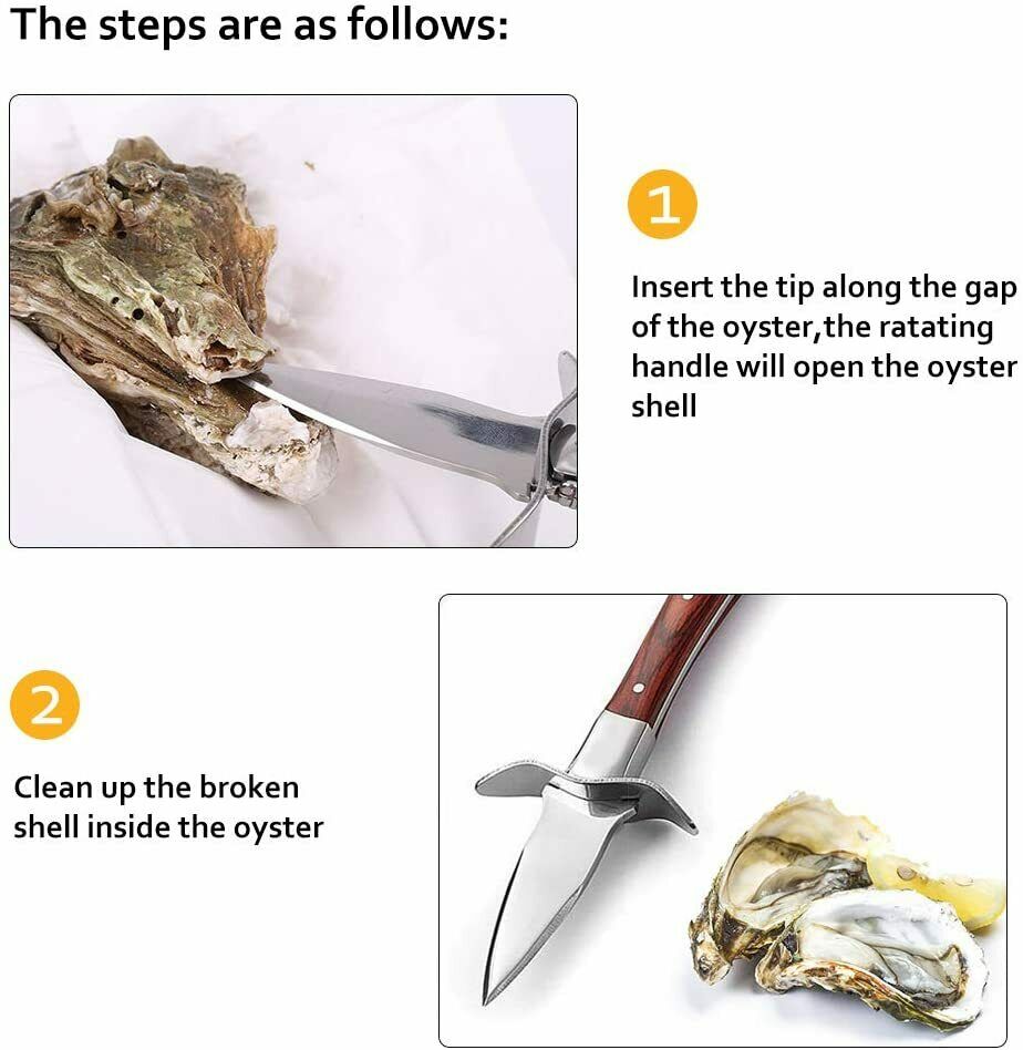 Oyster Knife Shucker Opener Shucking Tool Cut-resistant Gloves Clam Shellfish - Fresh Stock Dated January 2026