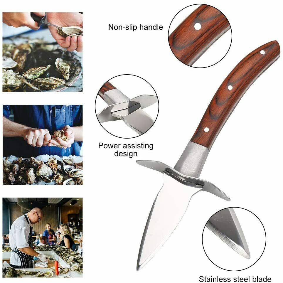 Oyster Knife Shucker Opener Shucking Tool Cut-resistant Gloves Clam Shellfish - Fresh Stock Dated January 2026