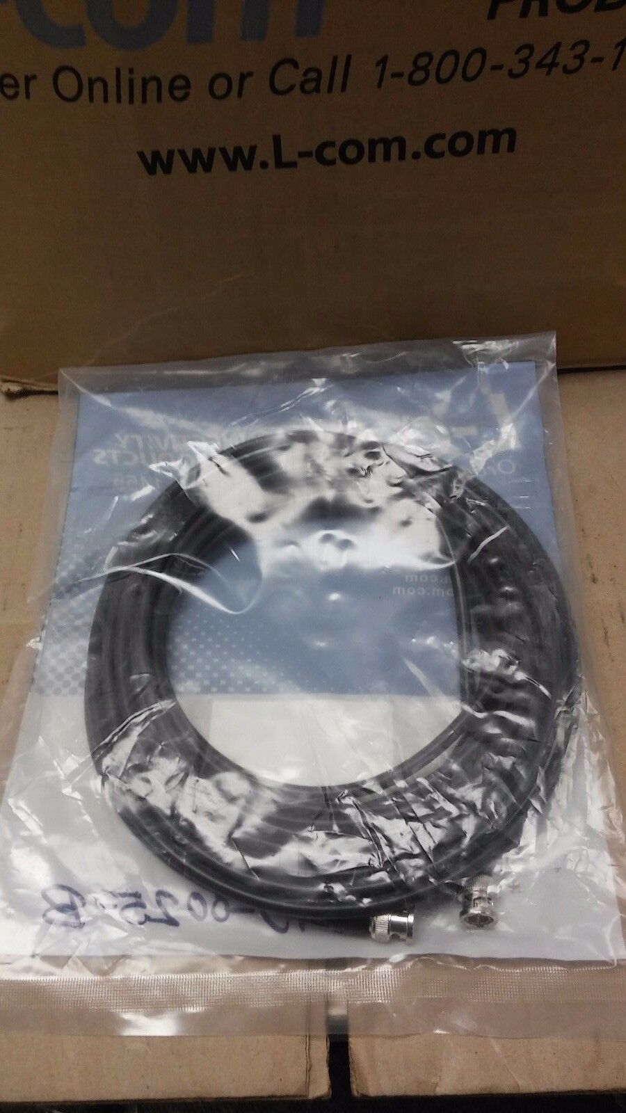 L-COM CC59A-25 BNC Male Male 25 ft RG59A Coaxial Cable - Fresh Stock Dated December 2025