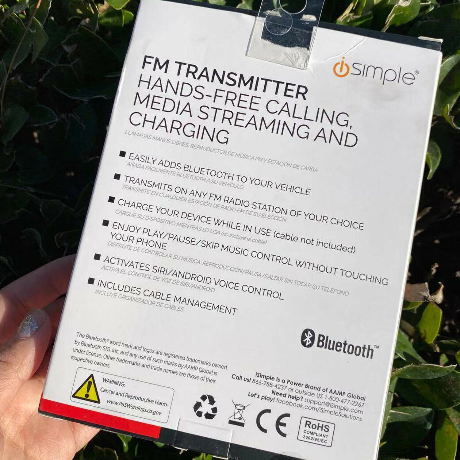 iSimple 3m BluStream Bluetooth FM Modulator Black BT43IS Hands Music Stream - Fresh Stock Dated December 2025