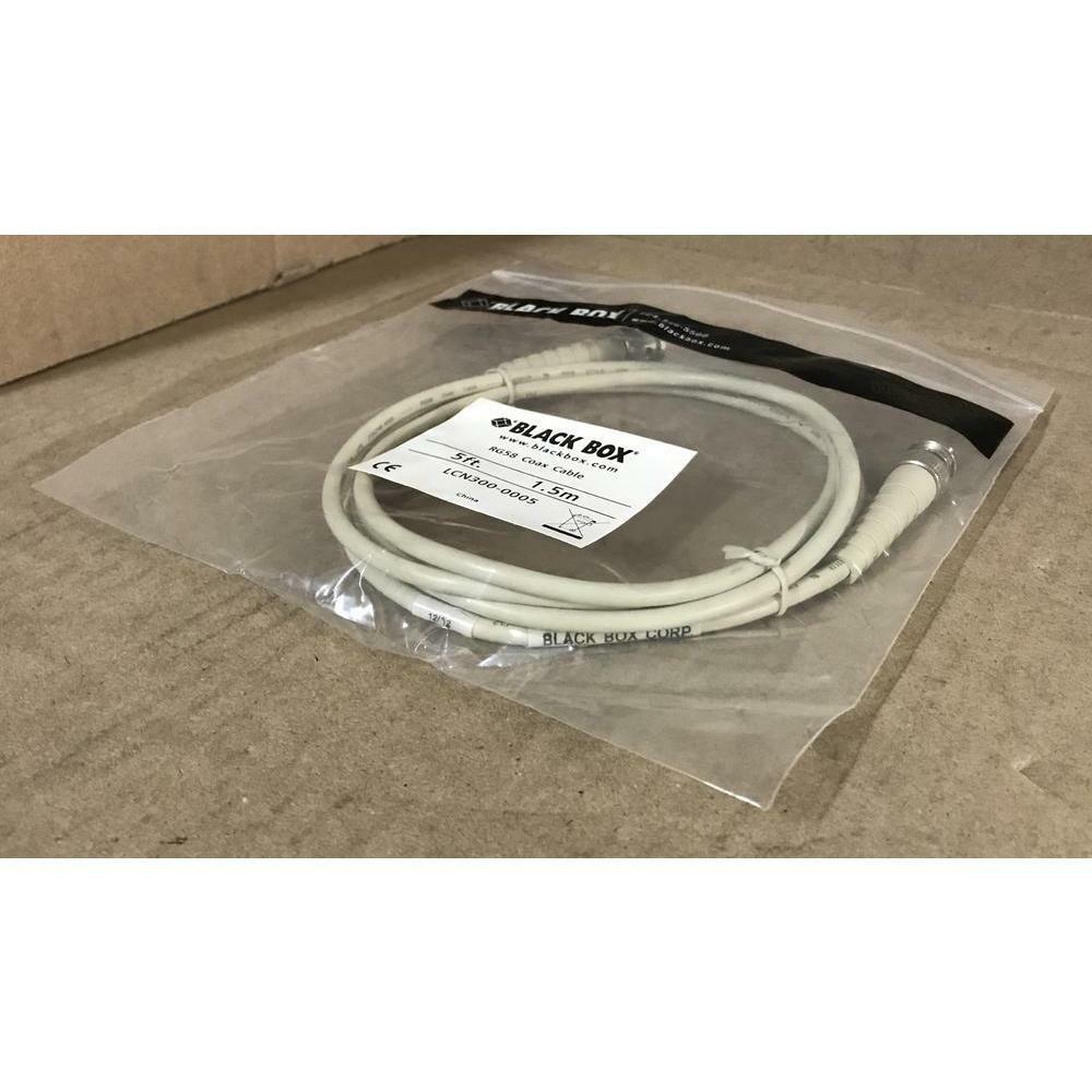 NEW LCN300-0005 5' 10BASE2 GRAY PVC THINNET COAX CABLE/W RG58 CONNECTIONS - Fresh Stock Dated December 2025
