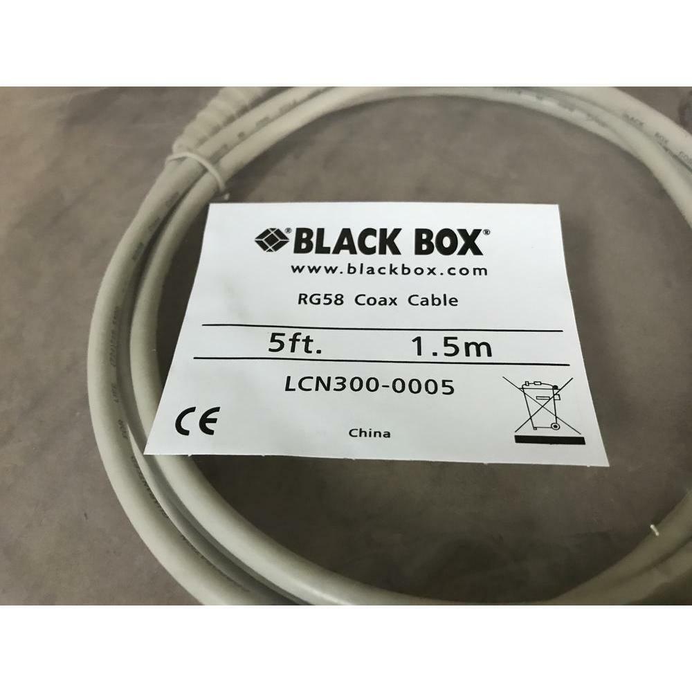 NEW LCN300-0005 5' 10BASE2 GRAY PVC THINNET COAX CABLE/W RG58 CONNECTIONS - Fresh Stock Dated December 2025