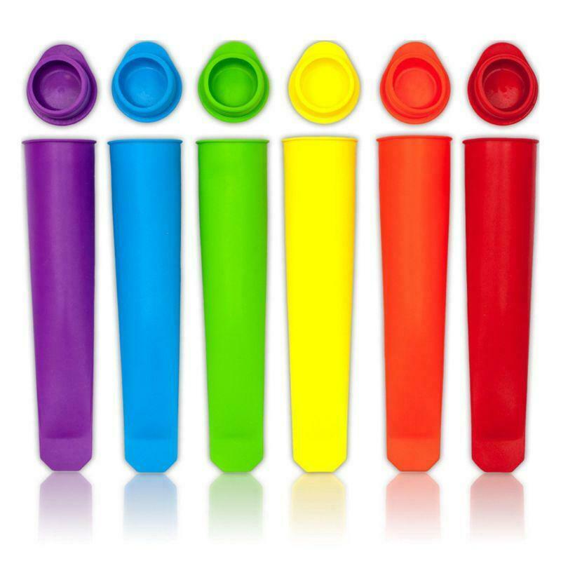 6pcs Silicone Popsicle Makers Summer Frozen Ice Cream Stick Pop Mold Lolly Mould - Fresh Stock Dated February 2026