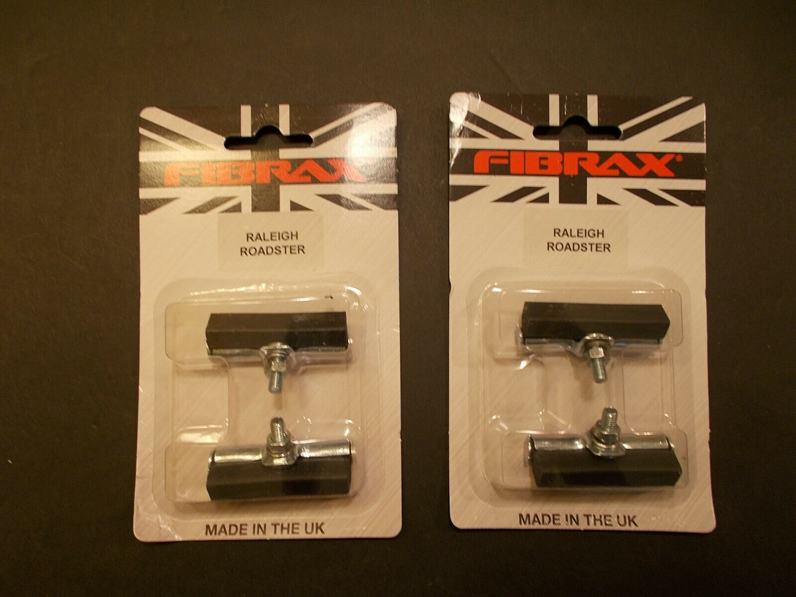 2 Pairs Fibrax Rod Brake Pads Blocks Vintage Roller Lever Raleigh Tourist MB1 - Fresh Stock Dated December 2025