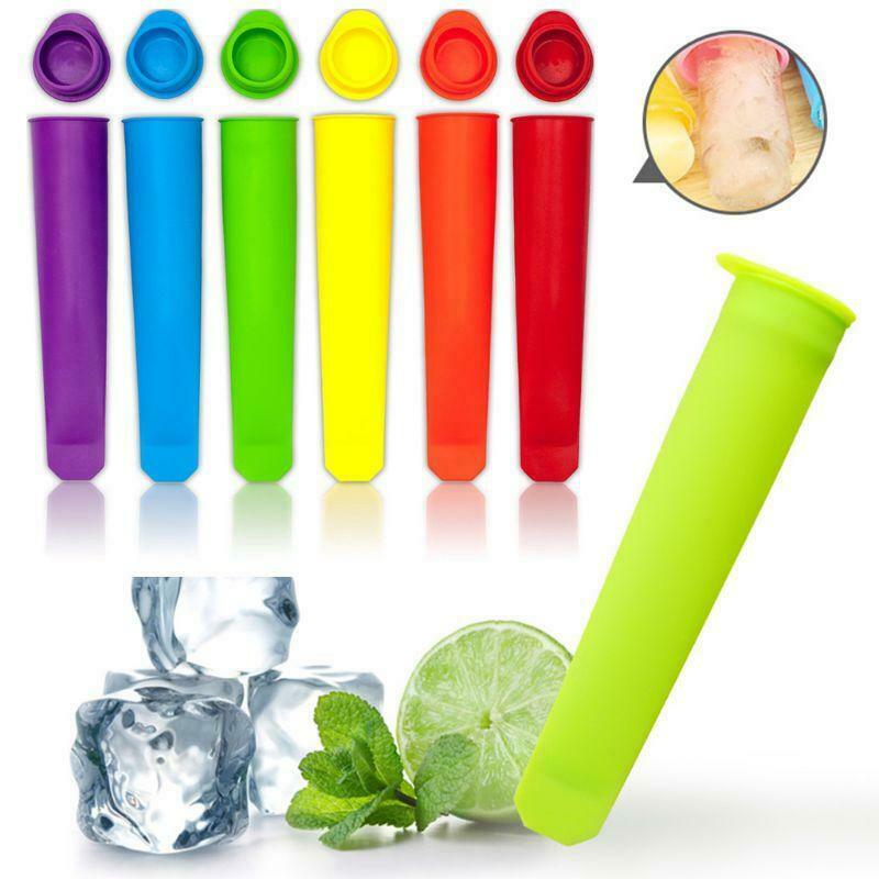 6pcs Silicone Popsicle Makers Summer Frozen Ice Cream Stick Pop Mold Lolly Mould - Fresh Stock Dated February 2026