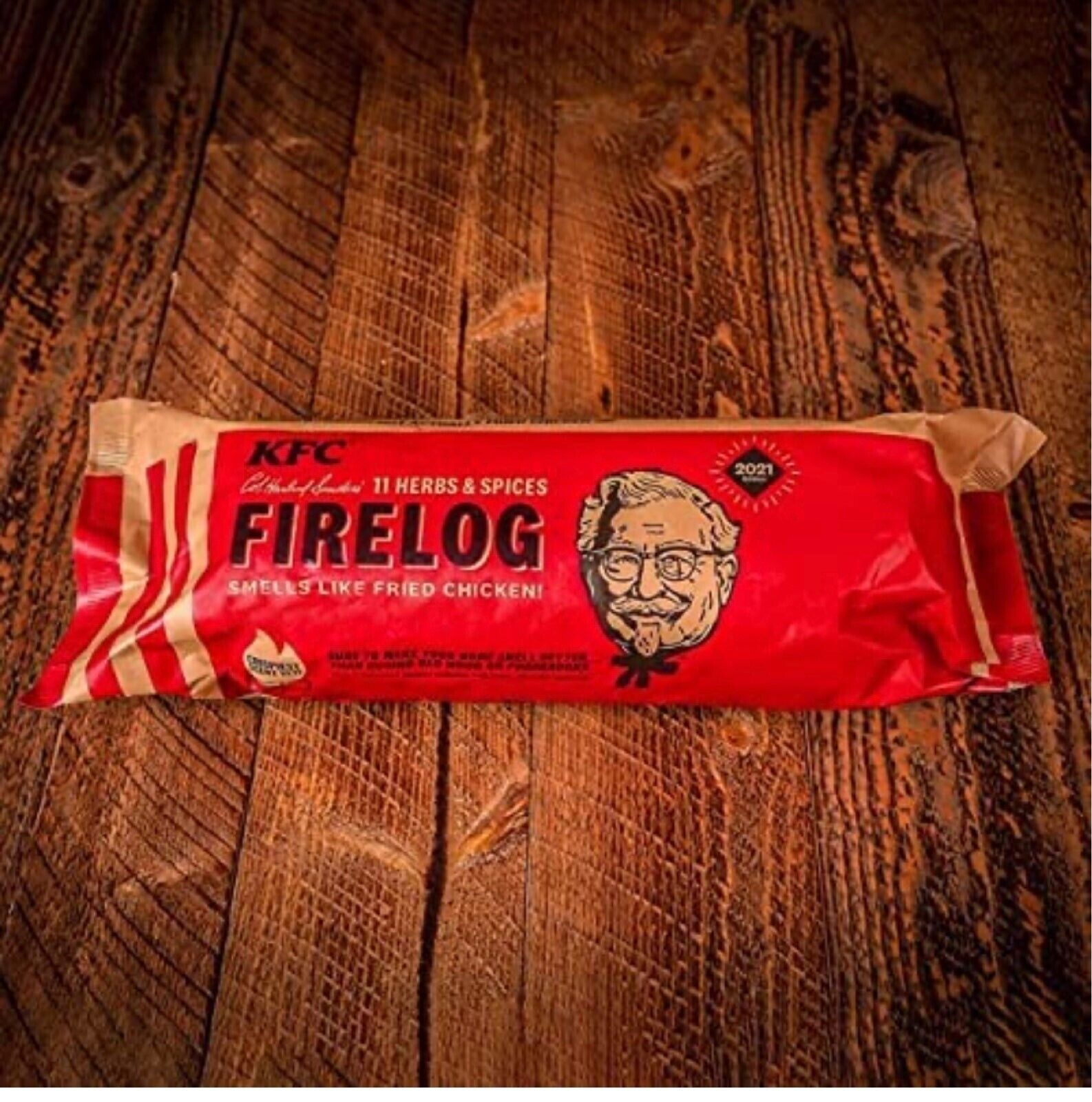 KFC 2021 Edition 11 Herbs and Spices Firelog by Enviro-Log (Free Shipping) - Fresh Stock Dated January 2026