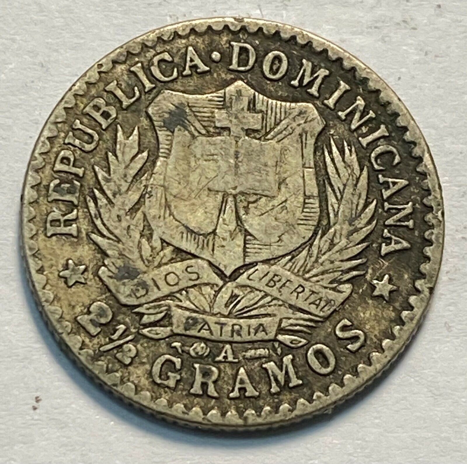 1897 Dominican Republic Ten Centavos KM-13 1-Year Type Original F/VF CHN - Fresh Stock Dated December 2025