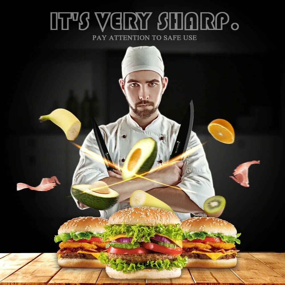 Stainless Steel Sharp Knives 6 Piece Set Meat Fish Fruit Cooking Accessories - Fresh Stock Dated January 2026