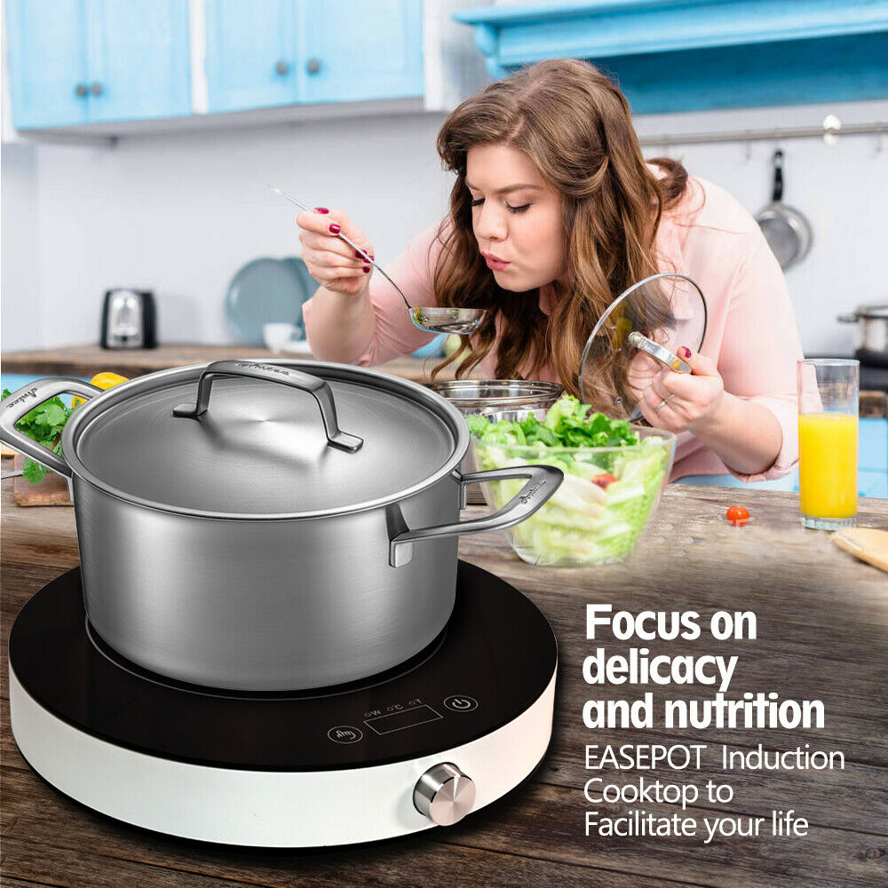 1800W Induction Cooktop Portable Countertop Single Cooker Burner Stove Hot Plate - Fresh Stock Dated February 2026