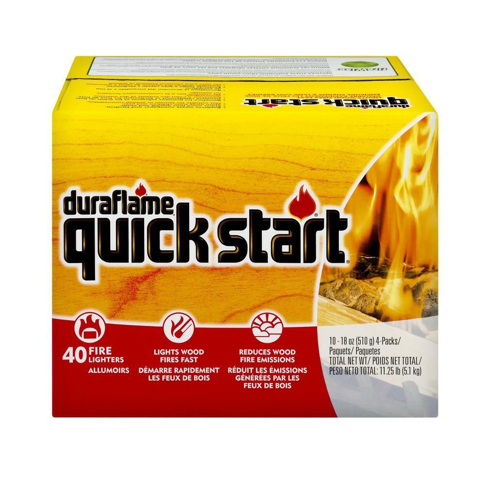 Duraflame Quick Start 1.125 lb Firestarter Break-Apart Indoor Outdoor (40-Pack) - Fresh Stock Dated January 2026