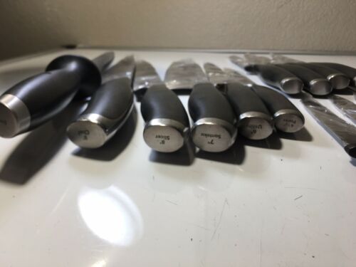 14 piece CALPHALON kitchen knife set FULL FORGED NO STAIN German Steel —#kn40 - Fresh Stock Dated January 2026