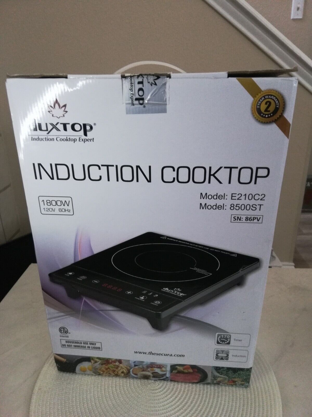 Duxtop 1800W Portable Induction Cooktop Countertop Burner, Model e210c2 - Fresh Stock Dated February 2026