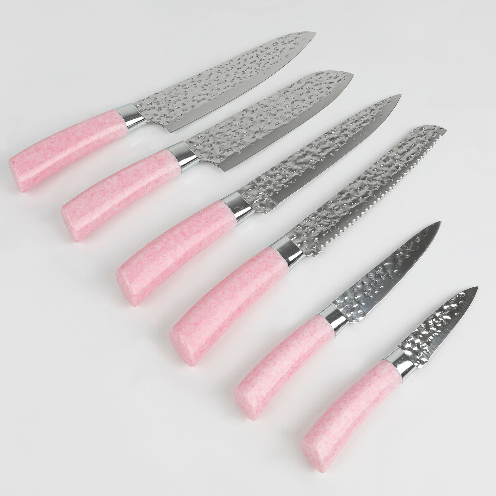 7PC Knife Set Stainless Steel Non-Stick Kitchen Chef Knives Set w/ Acrylic Stand - Fresh Stock Dated February 2026