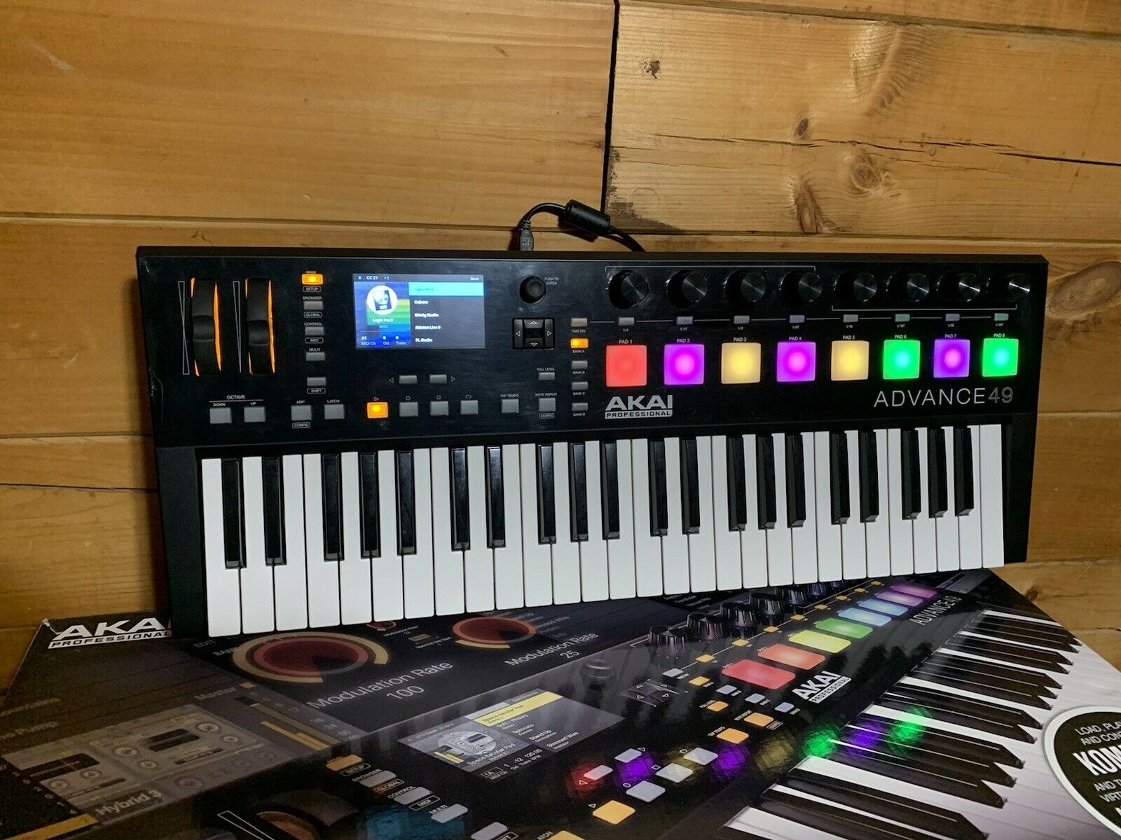 AKAI Advance 49 USB Keyboard Controller with Full-Color LCD Screen & 10K Sounds - Fresh Stock Dated December 2025