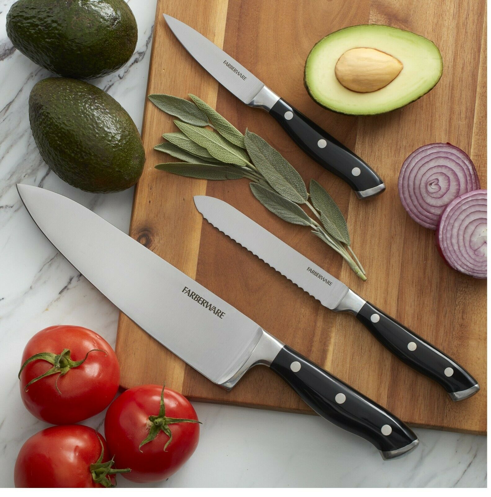 Professional 15-pcs Forged Triple Riveted Knife Block Carbon Stainless Steel - Fresh Stock Dated January 2026