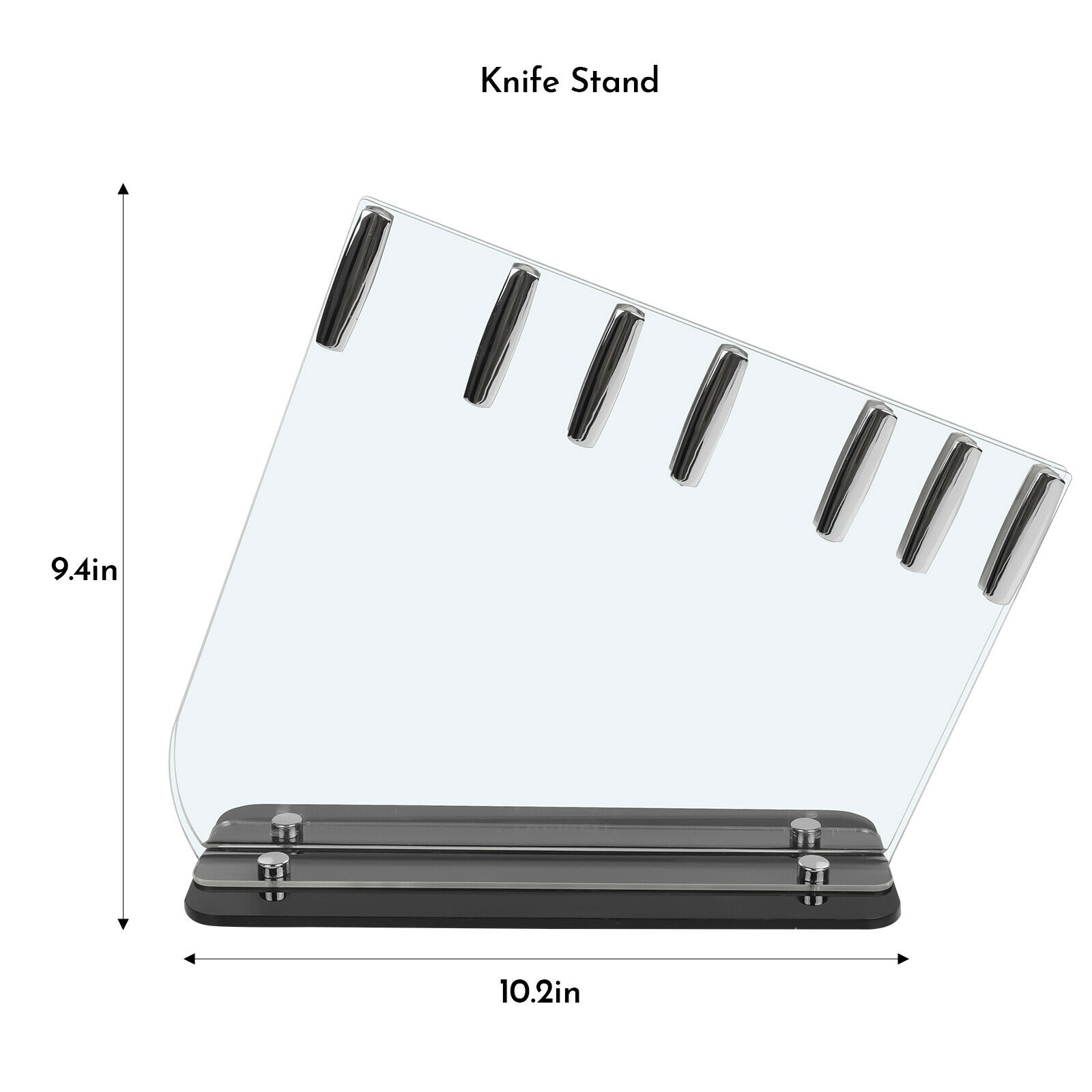 7PC Knife Set Stainless Steel Non-Stick Kitchen Chef Knives Set w/ Acrylic Stand - Fresh Stock Dated February 2026