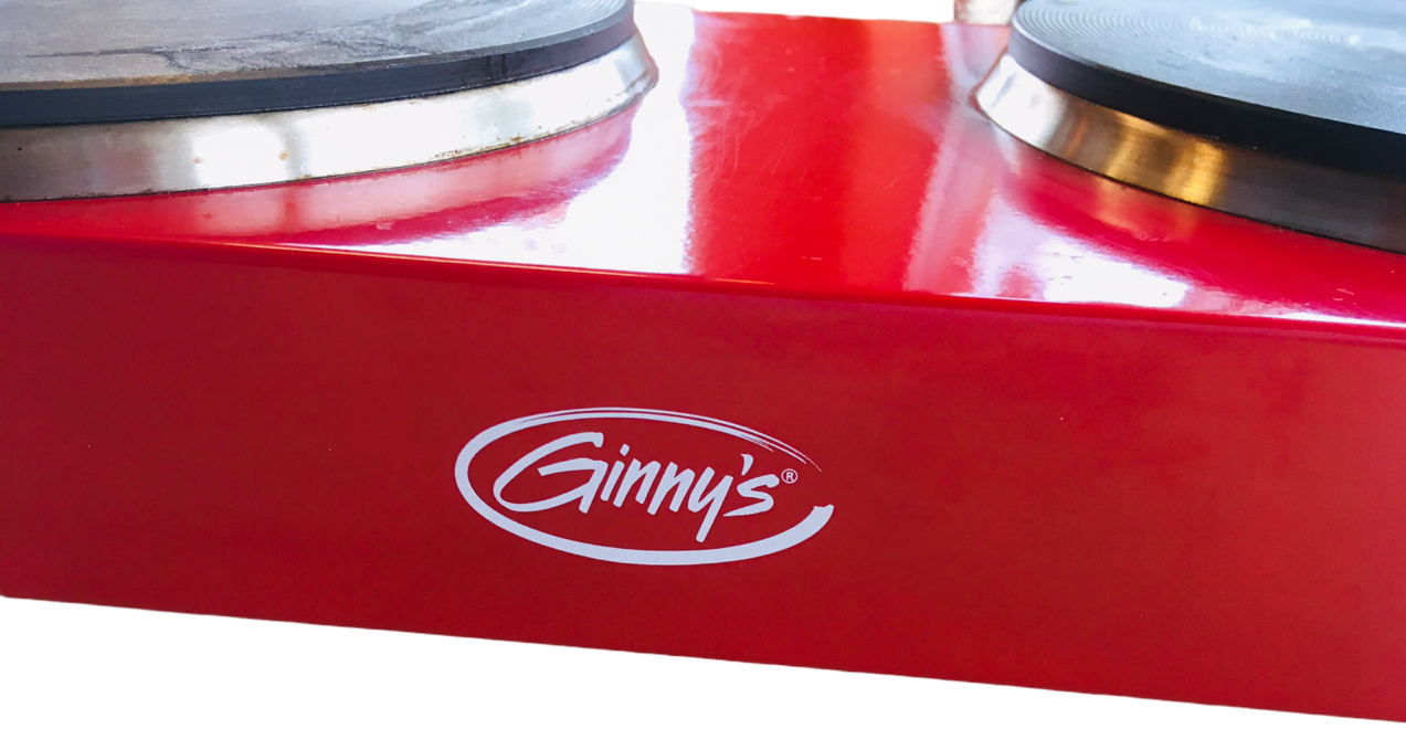 Ginny's Red Double Burner Cast Iron Plate 1800 W Tabletop Cooks Portable Tested - Fresh Stock Dated February 2026